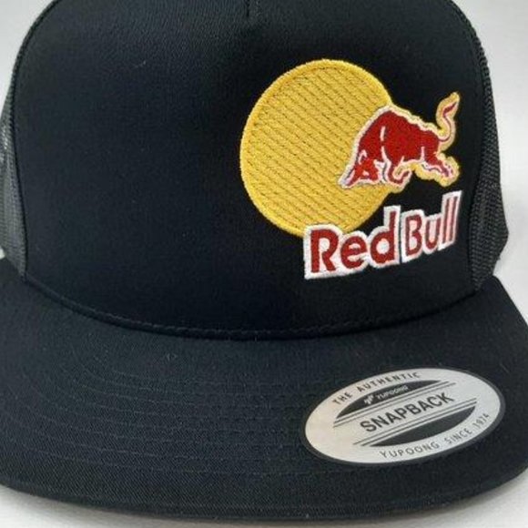 Retro Racing Quality Red Bull Flat Bill Mesh Trucker Snapback Cap Hat MX F1 Fans